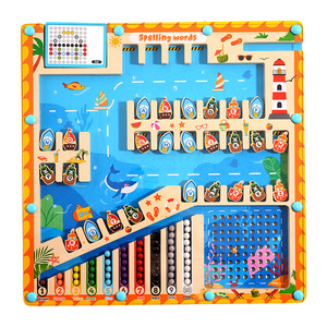 Jouet éducatif Montessori personnalisé en bois, labyrinthe magnétique alphabet pour l'apprentissage de l'<span class=keywords><strong>orthographe</strong></span> préscolaire - Product Image 4