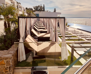 Ngoài trời Vườn Hồ Bơi <span class=keywords><strong>Cabana</strong></span> đồ nội thất bãi biển Patio đi văng với tán Sun <span class=keywords><strong>Lounger</strong></span> ngoài trời <span class=keywords><strong>wicker</strong></span> đồ nội thất mây sofa - Product Image 5