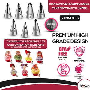 200pcs bàn xoay nướng bánh công cụ bánh <span class=keywords><strong>Icing</strong></span> Spatula kép dòng phân lớp Thiết bị bánh công cụ với túi bánh ngọt - Product Image 4