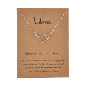 Collane con Ciondolo dei 12 Segni Zodiacali, Gioielli, Collana Choker, Collana con Charm Zodiacale, Regali di Compleanno, Acquario, Pesci, Leone, Vergine - Product Image 2