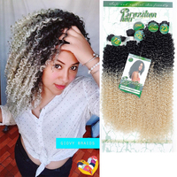 Extensions capillaires synthétiques 3 en 1 super diva — noble, tissage afro en fibre haute température, boucle 613 jerry, 30 pouces