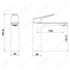 Vòi chậu bằng đồng thau, vòi trộn chậu mạ vàng xước, vòi chậu phòng tắm, vòi trộn nước nóng lạnh - Product Image 4