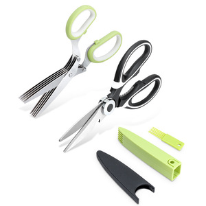 Forbici da cucina carta cibo cipolla verde basilico forbici da cucina 5 lame taglio gadget da cucina tagliuzzati forbici per erbe - Product Image 6