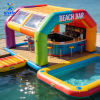 Bar gonflable géant commercial avec piscine intégrée, tente de bar/pub de jardin avec tabourets pour événements et locations extérieures