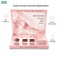 Support d'affichage en acrylique en forme de L avec impression UV personnalisée, organisateur de cosmétiques et de soins de la peau pour comptoir de vente au détail