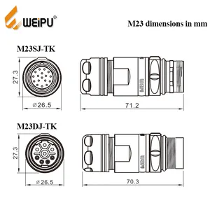 Series Connector WEIPU M23 Series Connector M23DK-TK 8pin Waterproof 8A Female Circular Cable Connector