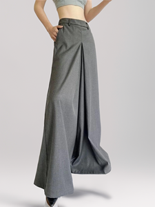 Moda personalizzata nuova comoda maglia Casual in cotone e <span class=keywords><strong>lino</strong></span> <span class=keywords><strong>grigio</strong></span> con cerniera laterale da donna di grandi dimensioni - Product Image 3