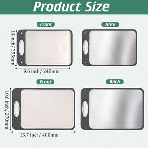 Tabla de Cortar de Titanio Puro de Doble Cara para Cocina, Grado Alimenticio, Fácil de Limpiar, 99.8% Titanio y Paja de Trigo - Product Image 3