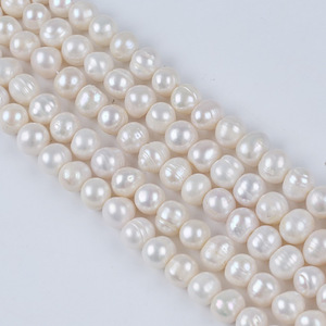 Perles d'eau douce naturelles de 10-11 mm en gros de Zhuji, perles de pomme de terre à perforer, collier DIY, bijoux, perles en vrac, accessoires, matériaux - Product Image 1