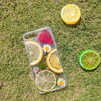 Véritable Fruit Fleur Époxy Transparent Téléphone étui pour iphone 17 16 15 14 Pro Max Plus Antichoc Housse De Protection Pressé