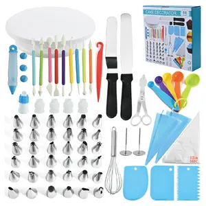 Hot Koop 66 Stks/set Fondant Bakken Tools Kit Gebak Cake Stand Mondstuk Spuitzak Icing Spatel Set Taart Tools Decorating levert