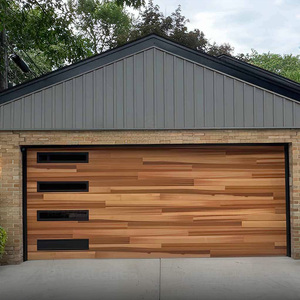 <span class=keywords><strong>Porte</strong></span> de <span class=keywords><strong>garage</strong></span> <span class=keywords><strong>motorisée</strong></span> Alucasa à ouverture vers le haut avec finition <span class=keywords><strong>bois</strong></span> classique et panneaux renforcés en acier pour des performances durables - Product Image 2