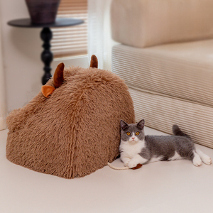 Geschlossenes Katzen haus für Katzen im Winter wärme, Ganzjahres-Hunde bett, weiches, flauschiges Kuschel haus für Kätzchen und erwachsene Katzen - Product Image 2