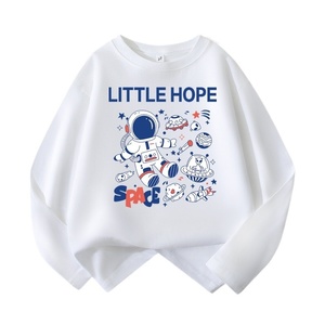 Moda Marca 2024 Primavera Outono Estilo Infantil Cool Boy Astronauta T-shirt de manga comprida Elegante Camisa Base O Pescoço Dos Desenhos Animados Puro - Product Image 5