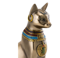 Statue de chat déesse égyptienne en velours de résine, figurine artistique faite à la main pour la décoration des fêtes et les cadeaux