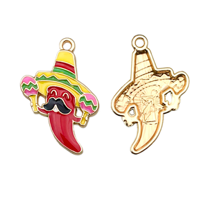 Porte-clés en alliage <span class=keywords><strong>de</strong></span> zinc DIY, série <span class=keywords><strong>de</strong></span> <span class=keywords><strong>musique</strong></span> <span class=keywords><strong>de</strong></span> guitare, motif cactus piment mexicain <span class=keywords><strong>de</strong></span> dessin animé, avec goutte d'huile, petit <span class=keywords><strong>instrument</strong></span> <span class=keywords><strong>de</strong></span> <span class=keywords><strong>musique</strong></span> - Product Image 5