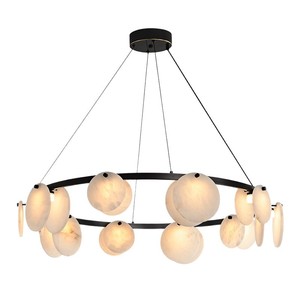 Modern Round Chandelier <b>Led</b> <b>Lights</b> Black Body Multi Head Ceiling Lamp For Living Room Bedroom Dining Room Nordic Style Lighting - Product Image 4