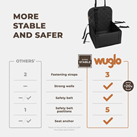 Siège d'auto pour chien extra stable pour chiens de petite à moyenne taille Parois renforcées et 3 ceintures Siège d'auto étanche pour animaux de compagnie pour l'arrière et l'avant