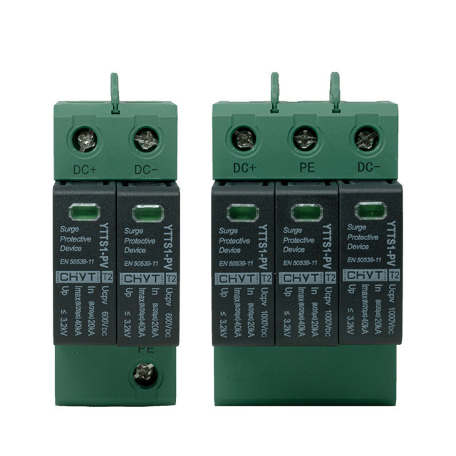CHYT YTTS1-PV 2P 3P Solar PV Din Rail 600V 1000V 1500V 20KA-40KA SPD Arrester Lightning Protector DC Surge Protective Device