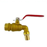 Robinet d'eau chaude haute température tout en cuivre épaissi 4/6 pouces, vanne de vidange à ouverture rapide, interrupteur de bec d'eau, design moderne et minimaliste