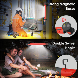 <span class=keywords><strong>Lampe</strong></span> <span class=keywords><strong>de</strong></span> <span class=keywords><strong>travail</strong></span> <span class=keywords><strong>LED</strong></span> portable rechargeable magnétique 5000 mAh avec base rotative <span class=keywords><strong>à</strong></span> 360° et crochet, construction ABS, <span class=keywords><strong>lumi</strong></span>ère froide blanche 6000K pour atelier - Product Image 4