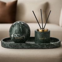 AIKUN – Coffret Cadeau Diffuseur à Bâtonnets en Marbre Personnalisé avec Logo, Parfum d'Ambiance de Luxe pour Chambre, Hôtel, Spa