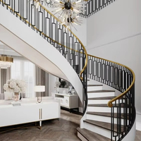 Design moderne Escaliers en colimaçon en acier inoxydable et en bois Escalier hélicoïdal pour grenier intérieur de petit espace pour la construction de maisons
