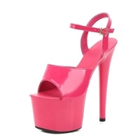 Sandales à plateforme pour femmes, ouvertes, d'été, à talons hauts, imperméables, légères, antidérapantes, à boutons, mode, boîte de nuit, pole dance, 16,5 cm