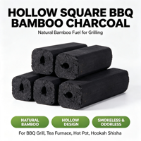 Charbon de bambou pour barbecue à faible MOQ, haute valeur calorifique, allumage rapide, chauffe uniforme, charbon de bambou pour barbecue