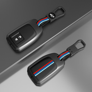 Étui de <span class=keywords><strong>clé</strong></span> de voiture de luxe en alliage de zinc avec porte-clés pour <span class=keywords><strong>Toyota</strong></span> <span class=keywords><strong>Yaris</strong></span> L/Vios, protection de télécommande intelligente, résistant aux rayures - Product Image 1