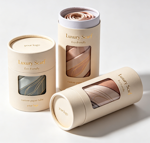Custom Eco Biodegradable Cylinder Paper Box, Sustainable Cardboard Tube for Clothing Scarf <b>Socks</b> Storage Packaging - Product Image 1