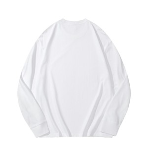 T-shirt a maniche lunghe pesante 260G, raffinata, vestibilità ampia, in cotone pettinato, girocollo, da uomo e da donna, tinta unita, traspirante, modello BYB0032 - Product Image 5