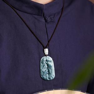 Pendentif en jadéite naturelle, style chinois, design original, avec certificat d'évaluation, DW107 - Product Image 4