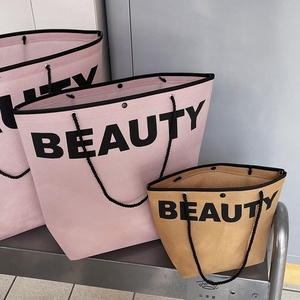 Recyclable Non Woven Tote <b>Bag</b> Pinky Travel Women <b>Shoulder</b> <b>Bags</b> Lightweight Grocery Shopping <b>Bags</b> With Logo - Product Image 4