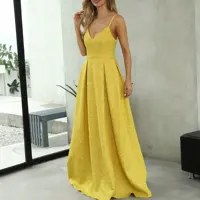 Evening Gowns 2022 Custom Made Women Long Prom Elegant Party Dresses Evening Yellow Gowns Sexy