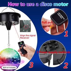 Motor para Bola de Discoteca de 20 cm/7,87 pulgadas, 30 cm/11,81 pulgadas con Control Remoto, Rotador Colgante de Velocidad Ajustable para Bola de Espejos, Bodas, Fiestas, DJ - Product Image 4