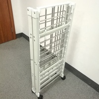 Porte-vêtements multifonctionnel à double niveau, pliable, moderne, écologique, en bois, résine et acier inoxydable, portable