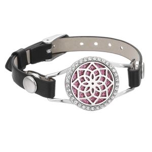 Diffuseur d'huiles essentielles aromathérapeutiques, bracelet en cuir avec pendentif - Product Image 1