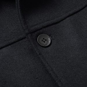 Veste polaire écologique pour <span class=keywords><strong>homme</strong></span>, col rabattable, épaisse, en laine, chaude pour l'hiver, coupe ajustée, décontractée, couleur unie, simple boutonnage - Product Image 5