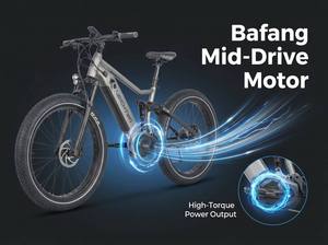 Vélo de montagne électrique TR01 à suspension intégrale, pneus larges, moteur sans balais, batterie cachée 840Wh, transmission centrale, 9 vitesses, fabriqué en Chine (OEM/ODM) - Product Image 5