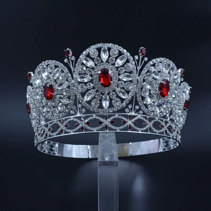 MO228 Strass Kroon Miss Beauty Kronen Voor Pageant Contest Prive Custom Ronde Cirkels Bruids Bruiloft Haar Sieraden