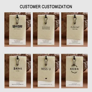 Luxury Custom Logo Clothing Tags Green Card Clothes Label Special Paper Hang Tags T-shirt Jacket Business Recyclable