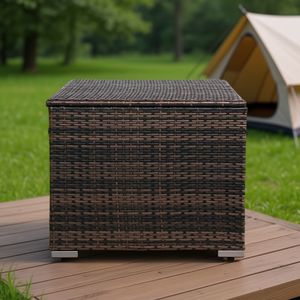 Armario de Almacenamiento de Mimbre Tejido 71x71x60.5cm, Unidad de Almacenamiento Cuadrada para Exteriores, para Camping y Senderismo - Product Image 2