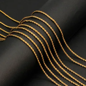 Hot Sale Gold Plated Women Female Fashion Thin Chains Necklaces Dubai New Gold Chain Designs For Women