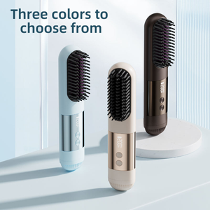 Brosse lissante sans fil en céramique avec affichage LED, chauffe rapide, peigne chauffant à vapeur <span class=keywords><strong>pour</strong></span> <span class=keywords><strong>cheveux</strong></span> épais et bouclés - Product Image 1