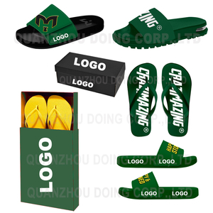 Tongs d'usine Logo imprimé personnalisé Motif Image Texte Diapositives d'été Pantoufles Femmes Hommes Vente en gros Sandales Tongs personnalisées - Product Image 3