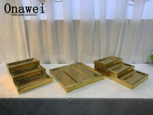 Onawei attrezzature commerciali da <span class=keywords><strong>cucina</strong></span> <span class=keywords><strong>in</strong></span> <span class=keywords><strong>acciaio</strong></span> inox Catering Buffet Riser <span class=keywords><strong>per</strong></span> Dessert Display oro piatto da portata vassoio <span class=keywords><strong>per</strong></span> Sushi - Product Image 6