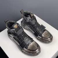 Bottes décontractées pour hommes de haute qualité recouvertes de caoutchouc avec semelles en caoutchouc pur en cuir de mouton augmentant la hauteur Caractéristiques imperméables