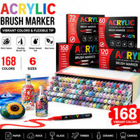 Ensemble de marqueurs à peinture acrylique professionnels, encre automatique sans pression, séchage rapide, stylo acrylique, emballage personnalisé, commande en gros, fournisseur d'articles d'art