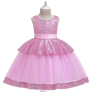 Vestidos de Fiesta Navideños Rojos o Azules Bonitos para Niñas, con Encaje y Lazo, para Princesas - Product Image 3